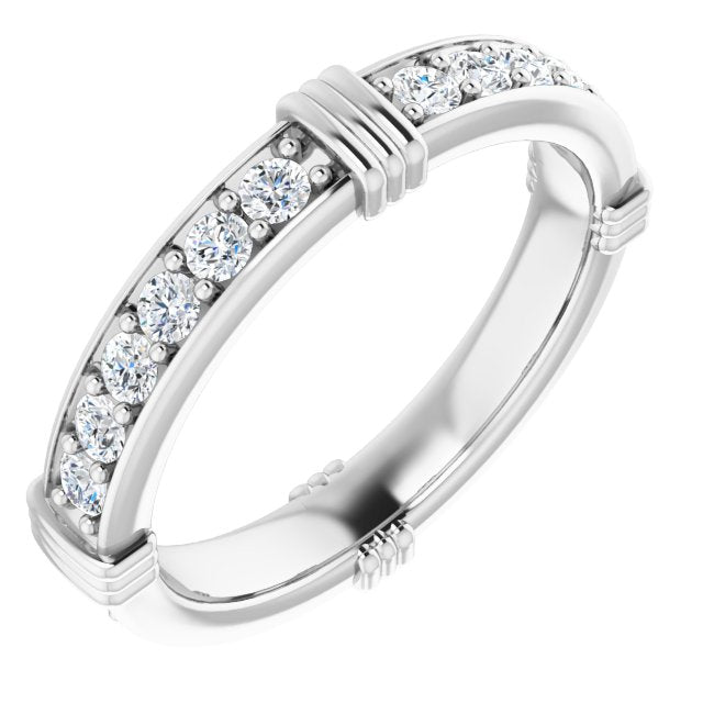 0.72 ct. Round Diamond Stackable Eternity Band-VIRABYANI